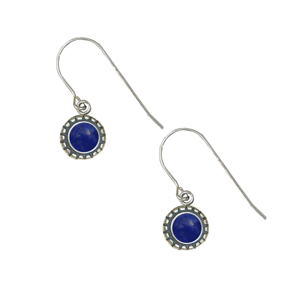 Sterling Silver Little Lapis Lazuli Gemstone Drop Dangle Earrings